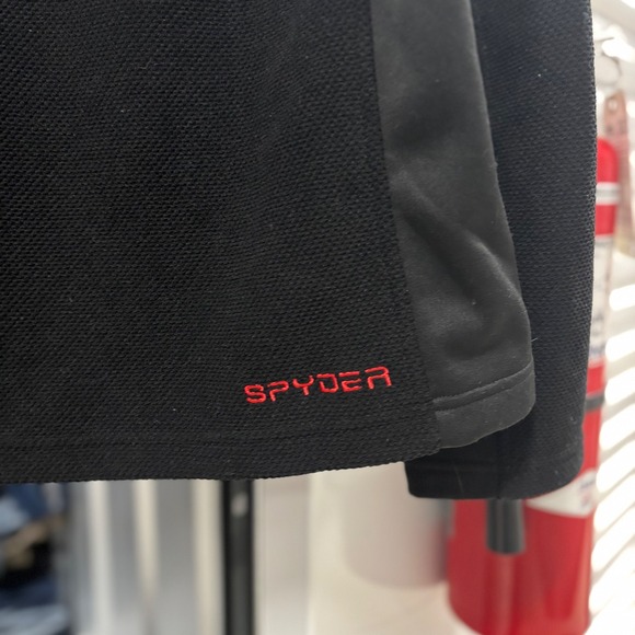 Spyder Men's Black & Red Quarter Zip Hoodie Fleece Pullover Sweatshirt XL - Picture 4 of 5